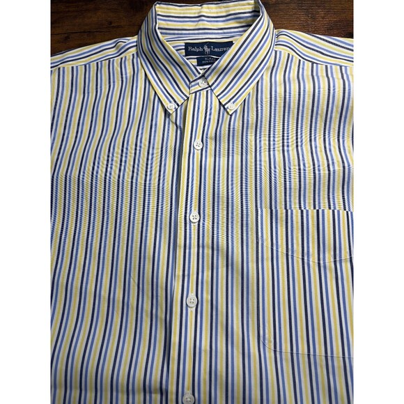 Polo Ralph Lauren Men’s Long Sleeve Button Up Striped 100% Cotton Shirt Sz XL - Picture 1 of 4